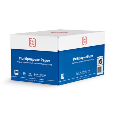 Staples - White - Letter A Size (8.5 in x 11 in) - 75 g/m² - 20 lbs - 5000 sheet(s) plain paper